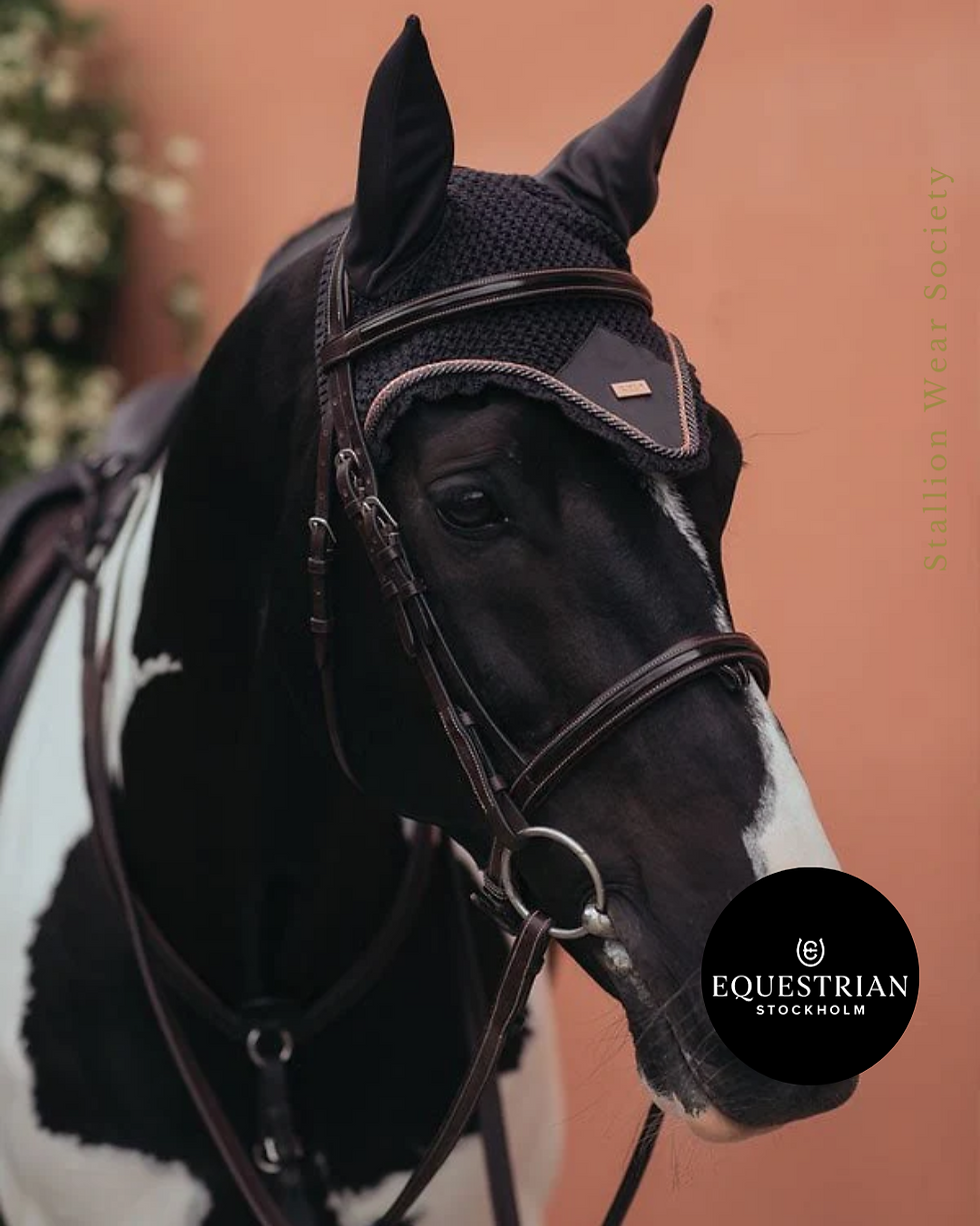 Thumbnail: Equestrian Stockholm | jump Saddle Pad With Ear Bonnet Dark Sky