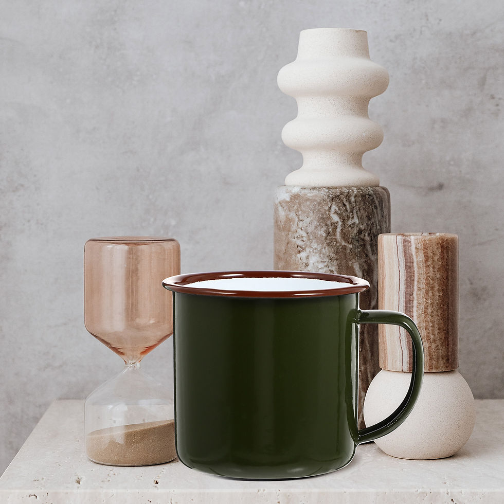 Miniatura: Mug Cup Enamel Coffee Camping Mugs Cups Tea Metal Drinking Vintage Iron Water Ti