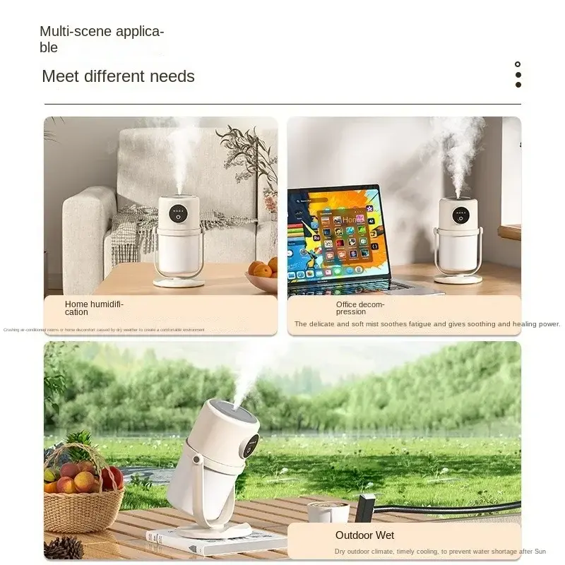 Miniatura: 90 Degree Rotating Humidifier Intelligent Large Capacity Atomizer USB Silent Nig