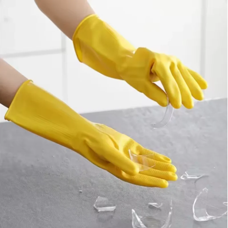Miniatura: 1-10PCS Home Kitchen Thickened Resistant Latex Gloves Dishwashing and Laundry La