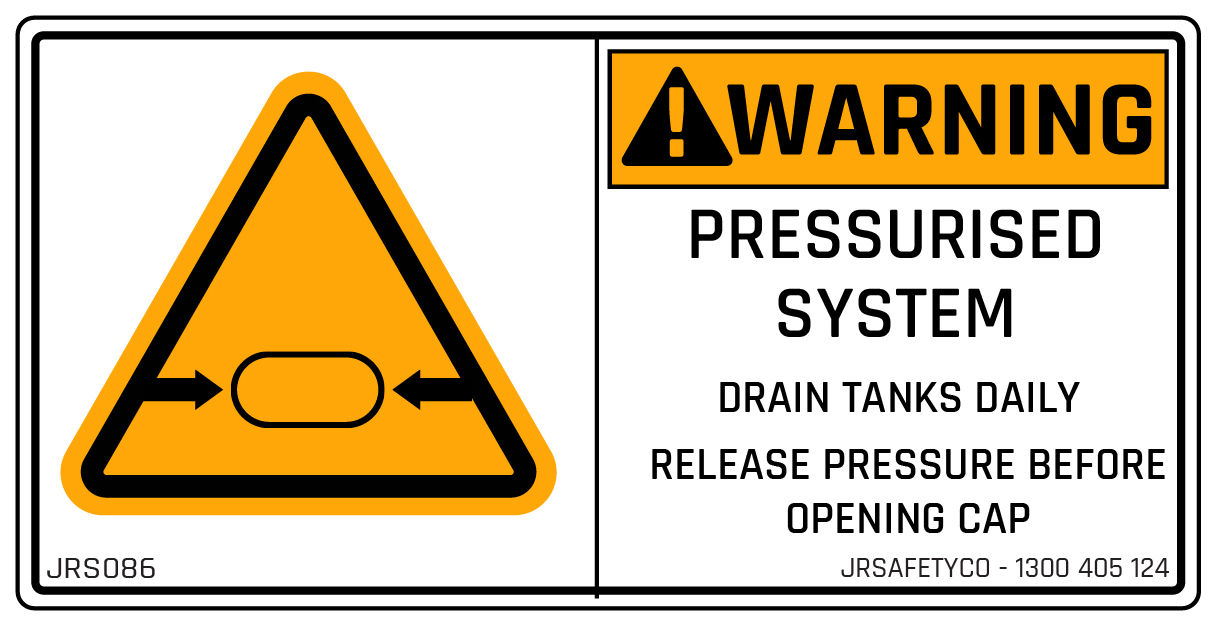 Pressurised Tank Drain Tank Daily Sticker
