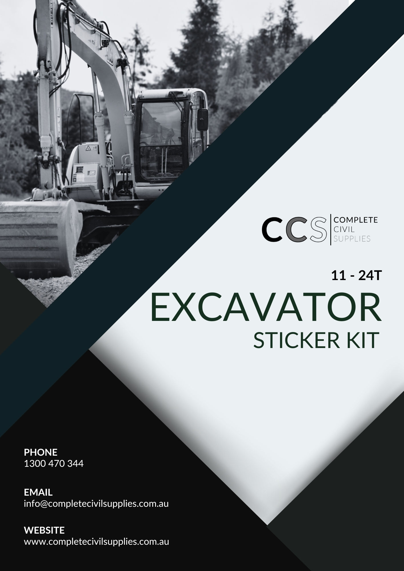 Excavator 11 -24 Tonne Sticker Kit