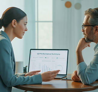 Founder meeting with HR consultant to plan scalable growth