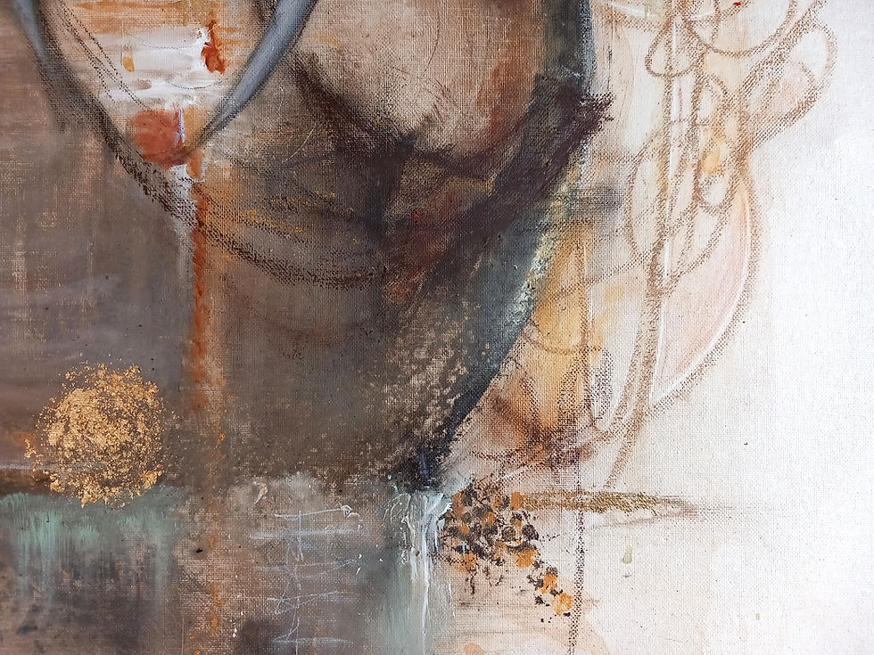 Miniaturbild: Krafttier Elefant - Aus Kaffee und Acryl erstellt