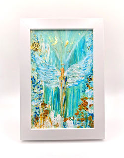 Engelbild im Rahmen 10x15 cm