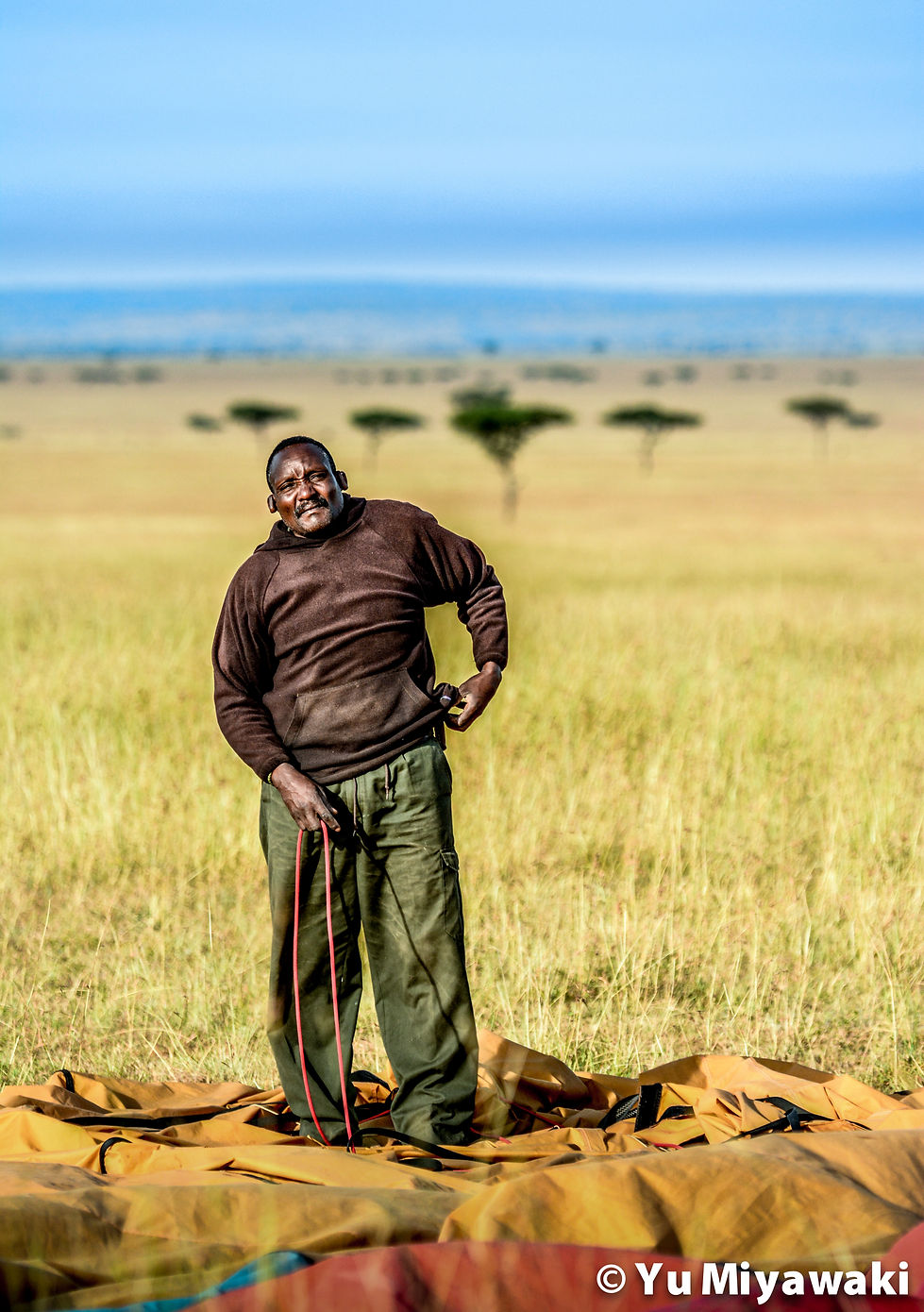 Cleaning up baloon in Masai Mara National Reserve, Kenya