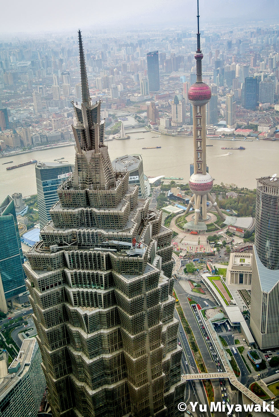 Top view from Skyscrapers in Shanghai, China