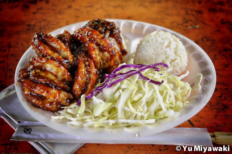 Shrimp lunch in North shore, Hawaii