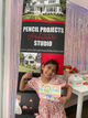 Girl in front of Pencil Projects Banner