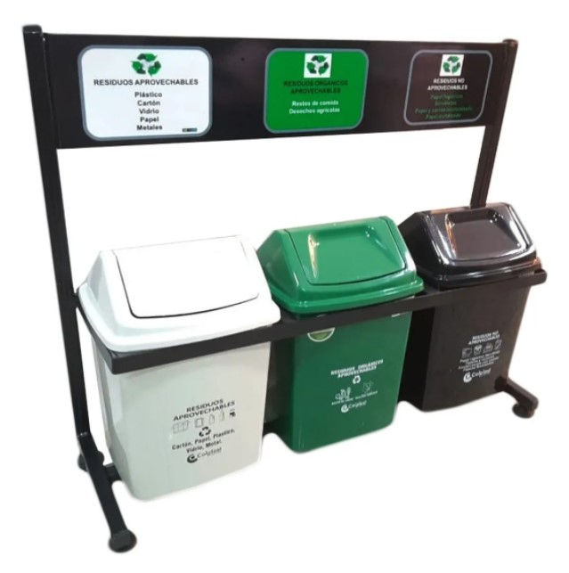 Punto Ecológico 10 Ltrs vaivén, 3 puestos.
