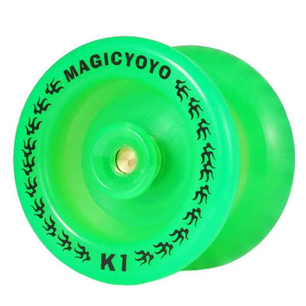 Thumbnail: green k1 yoyo with glove 5 strings and yoyo bag
