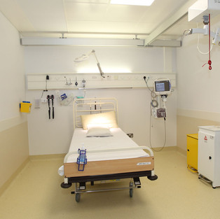 Hospital patient room with new electrical installation at Midlands Regional Hospital Mullingar
