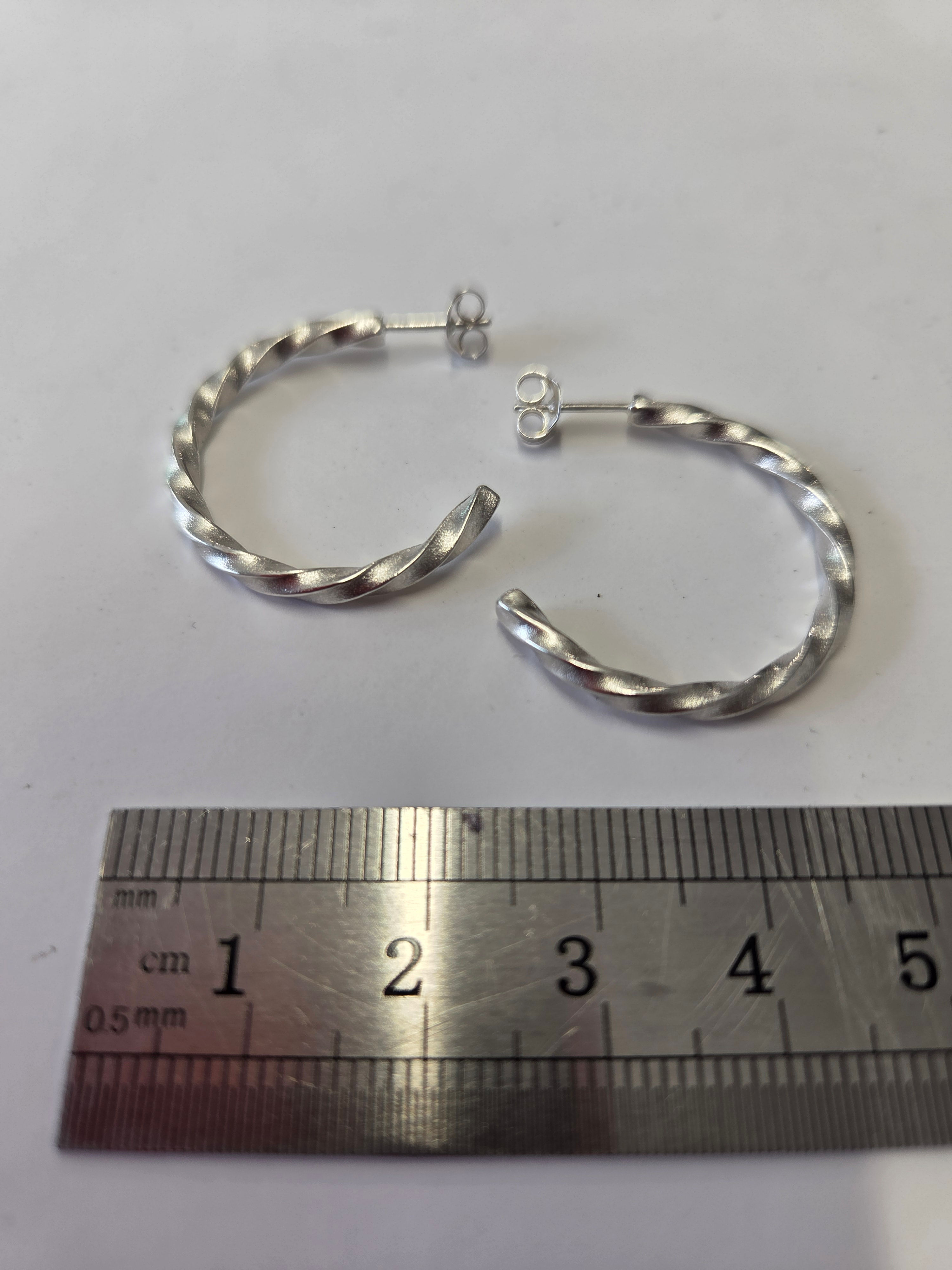 Twisted Hoop Stud Earrings
