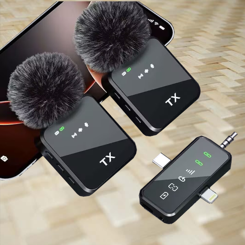 Miniature : Double micros cravate sans fil pour Android + iPhone + Jack