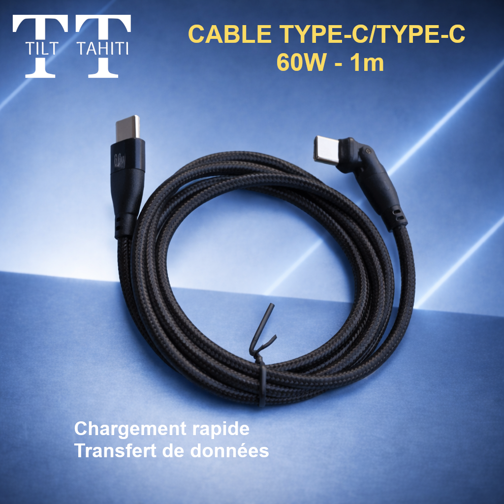 Câble Type-C/Type-C 60W 1m