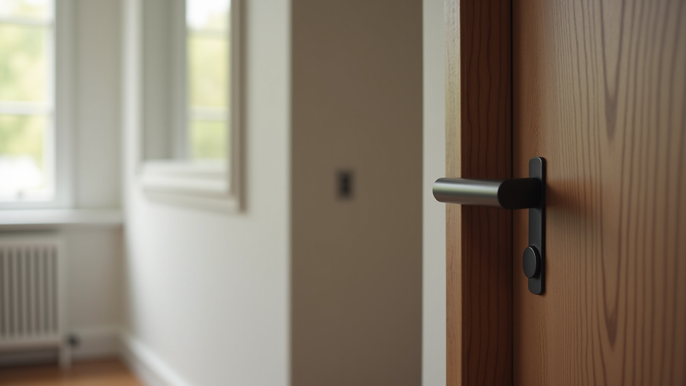 Close-up view of Winsa door handle and frame in a modern home