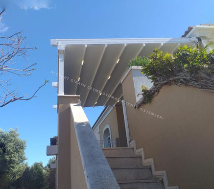 Çeşme otomatik tente, katlanır branda tente