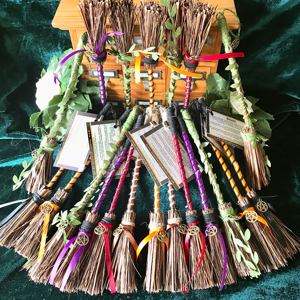 Thumbnail: Medium Altar Besoms - Black & Purple