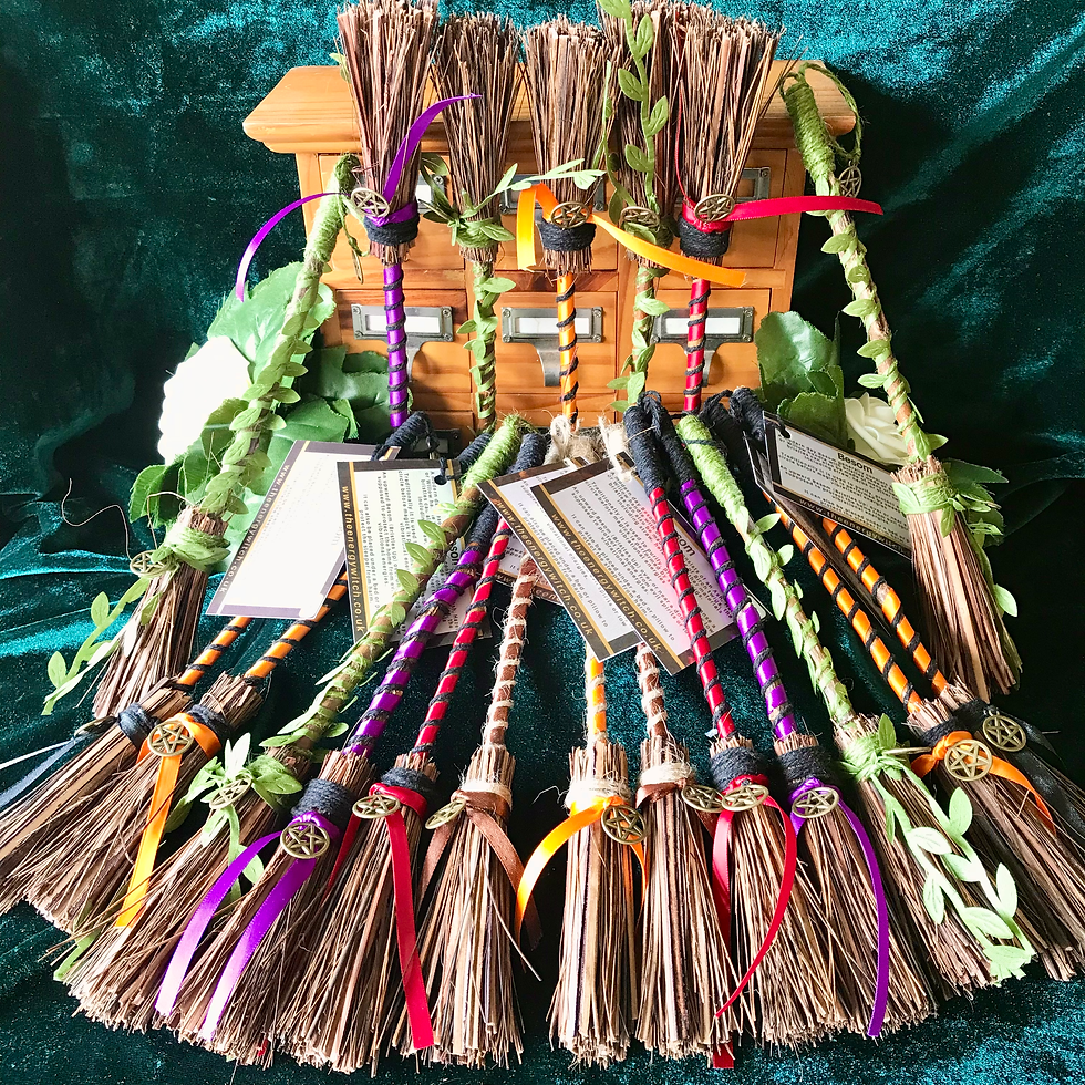 Thumbnail: Medium Altar Besoms - Black & Purple