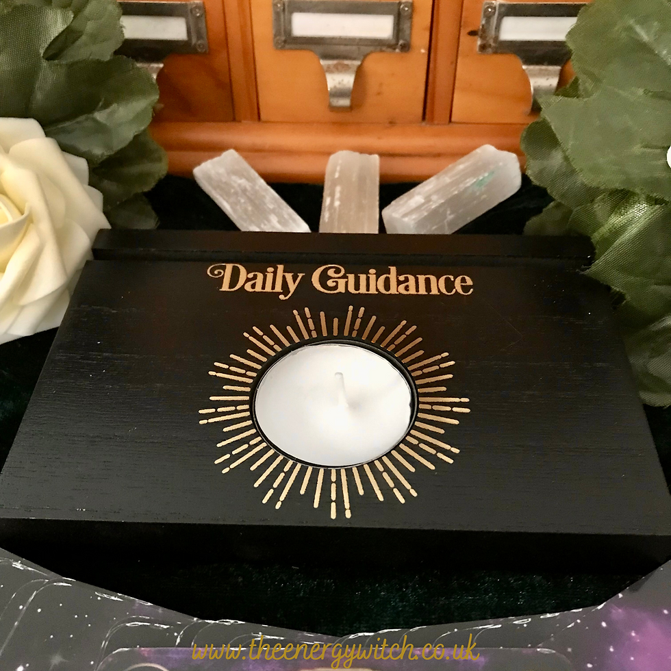 Daily Guidance - Black Tarot Card Stand/Tealight Holder