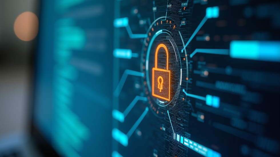 Close-up view of a digital lock on a computer screen