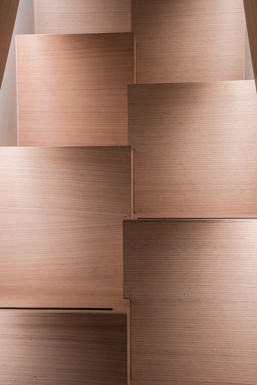 Custom staggered tread timber stairs