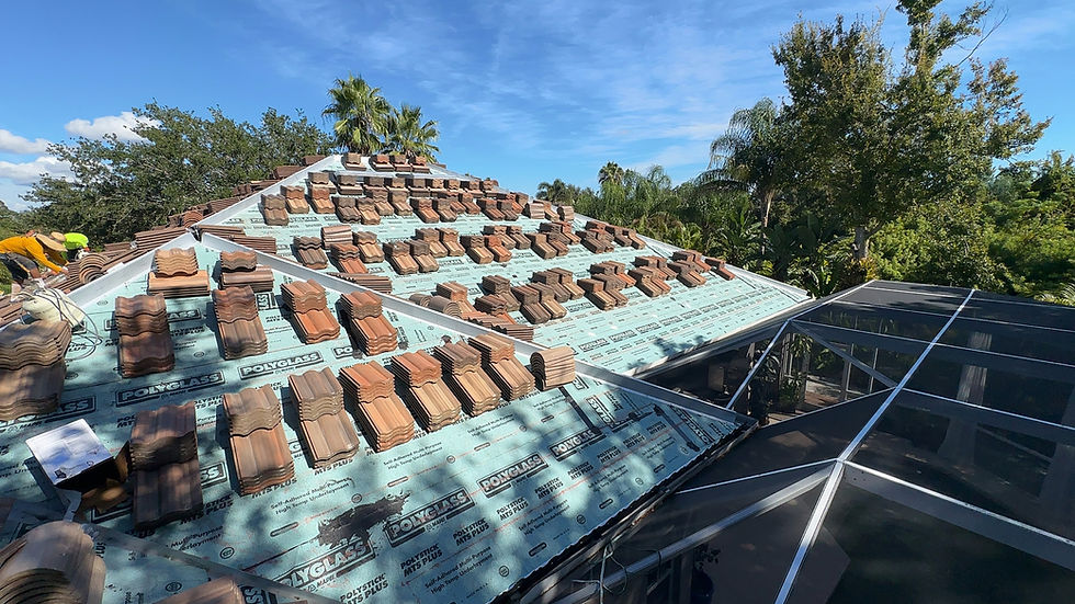 Roof replacement process showing tear-off and installation in Florida