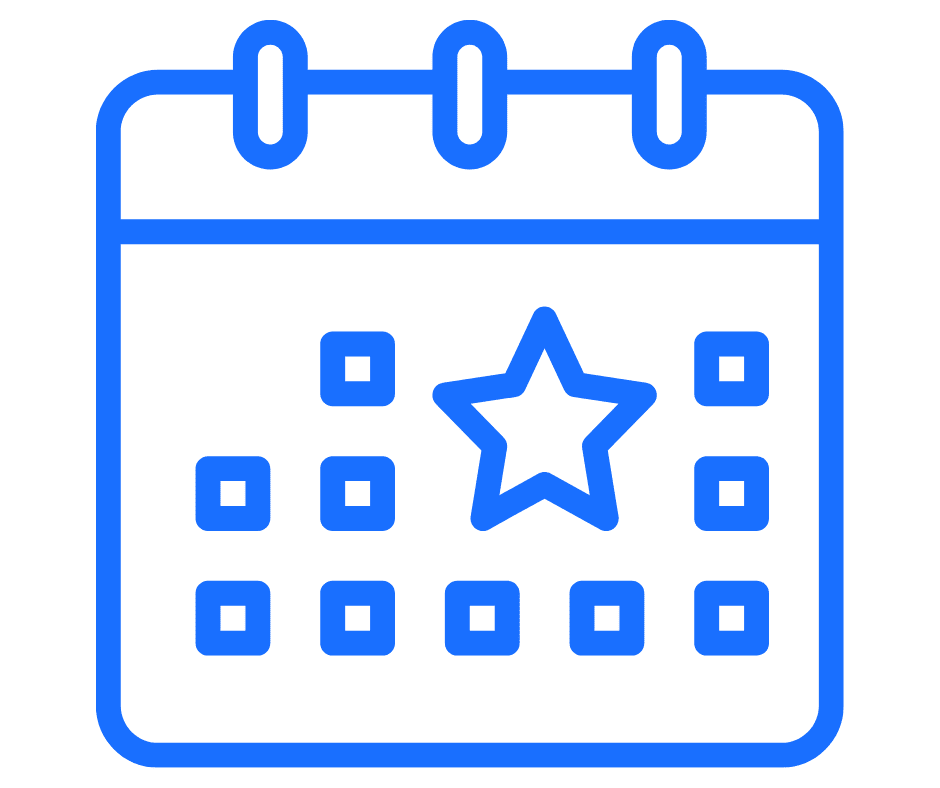 Blaues Icon mit Kalendar