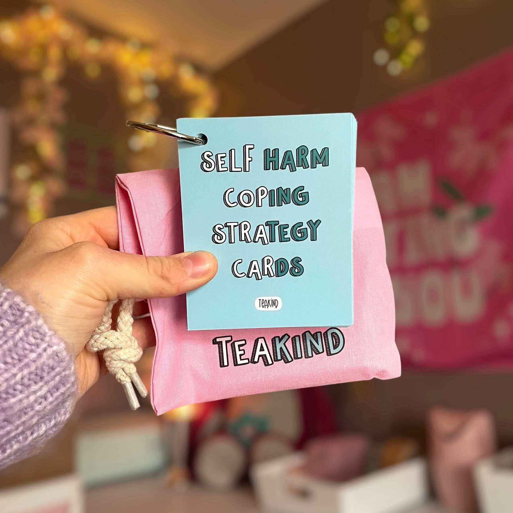 Self Harm Coping Strategy Flash Cards Blue