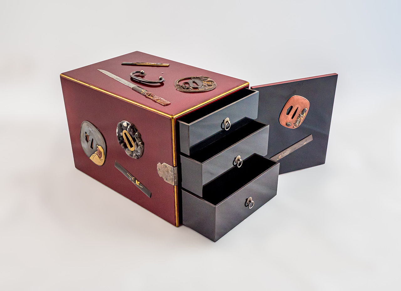 Three Draw Lacquer box by SHIBATA ZESHIN