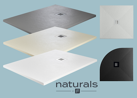Just Trays Naturals Mineral-style Shower Trays with waste