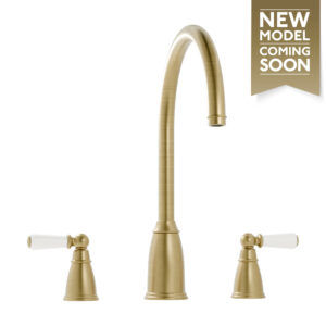 Thumbnail: Bidbury Alderton 3TH Swan Spout Sink Mixer with Lever handles