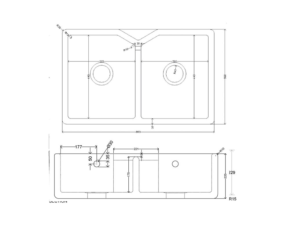 Thumbnail: Whitebirk Pendleton Sink : Fireclay 800 x 500 x 220mm