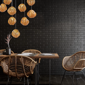 vesta drop lighting pendant above a dining table in a restaurant setting