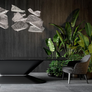 elevate custom pendant featuring blank pages art glass illuminated from the canopy above
