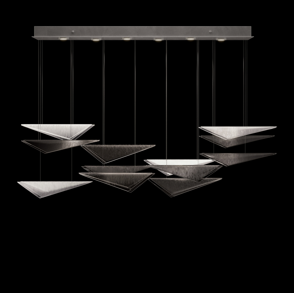 volo rectangular studio glass pendant with geometric glass