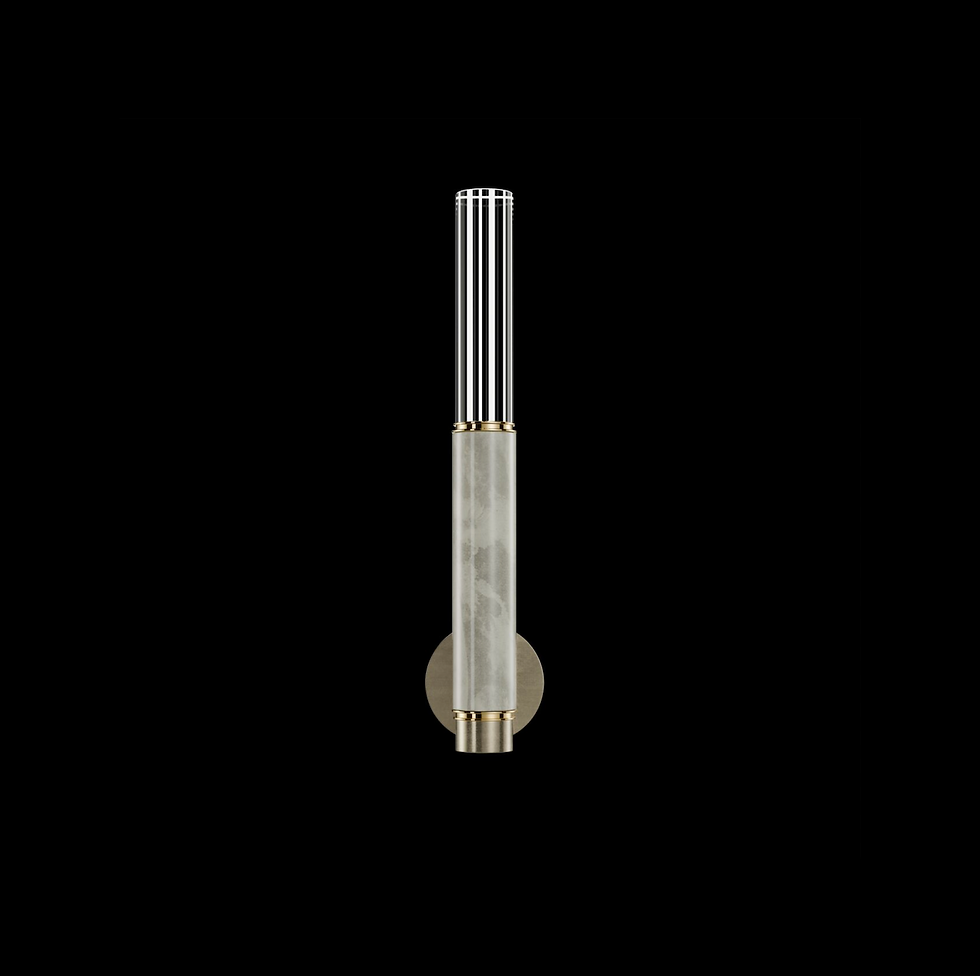 Thumbnail: Soft Gold Leaf/Brass/Smoke Antonia straight wall light by fine art handcrafted lighting