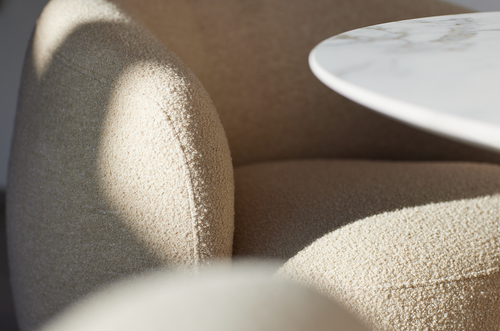 Thumbnail: rear view of the olivo lounge chair stitching detail