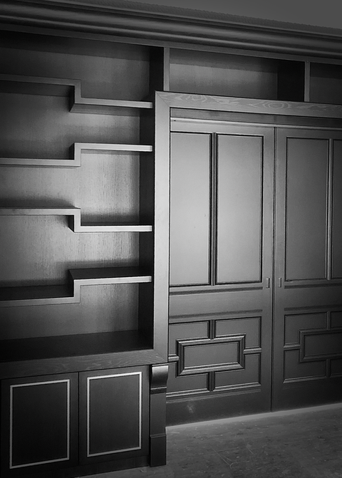 bespoke study concealed door bookcase by Rebecca Scott Furniture made in england joinery bespoke joinery fitted wall unit fitted shelving fitted cupboards bookcase wall unit bespoke furniture bespoke English furniture maker bespoke furniture and joinery bespoke furniture design bespoke makers London bookshelves bespoke shelving units shelves cabinets 