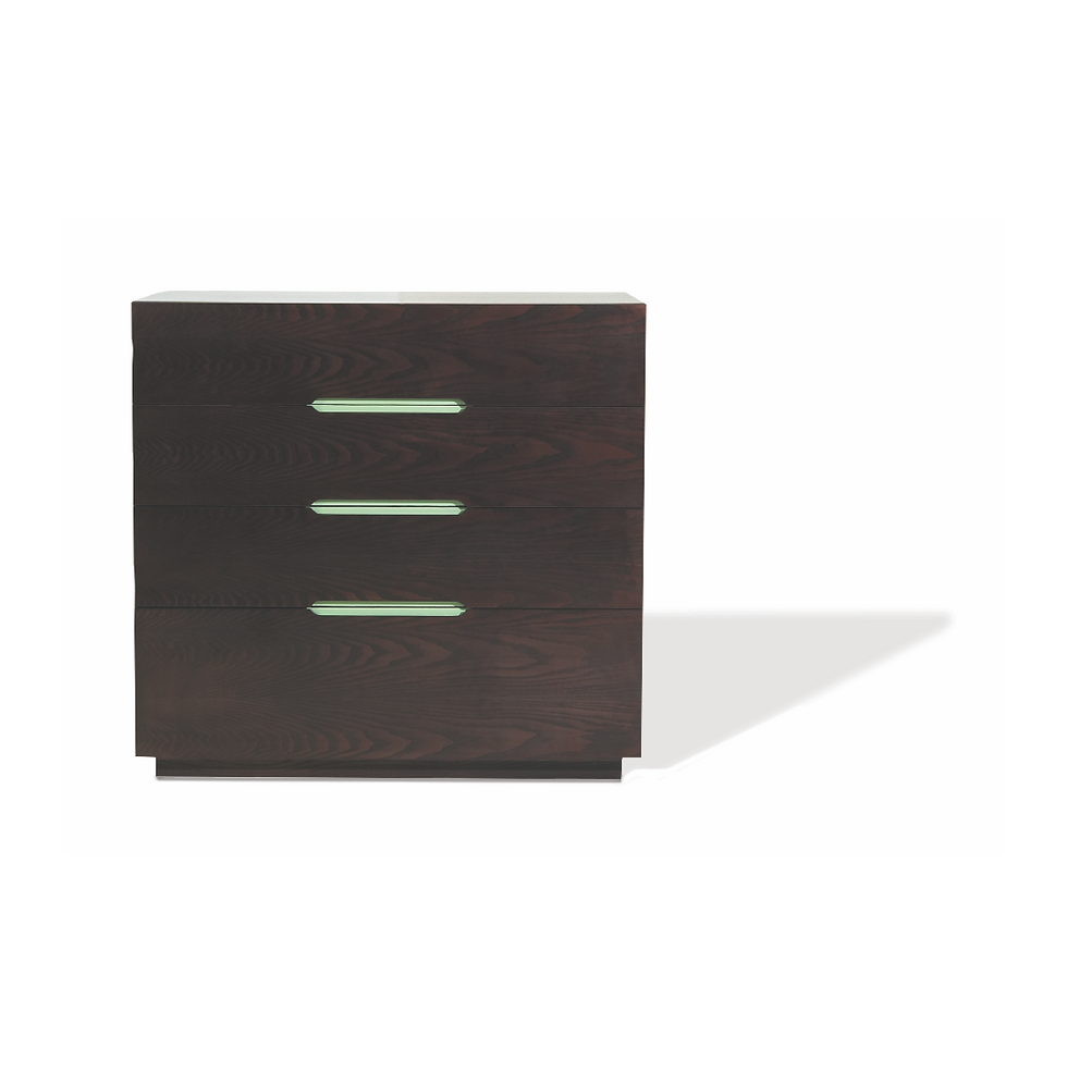 diffusion wood chest of drawers three drawers with kiss handles ebony finish