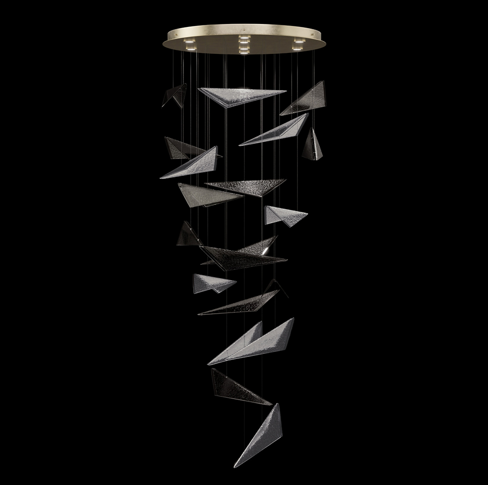 volo round drop light pendant featuring studio glass