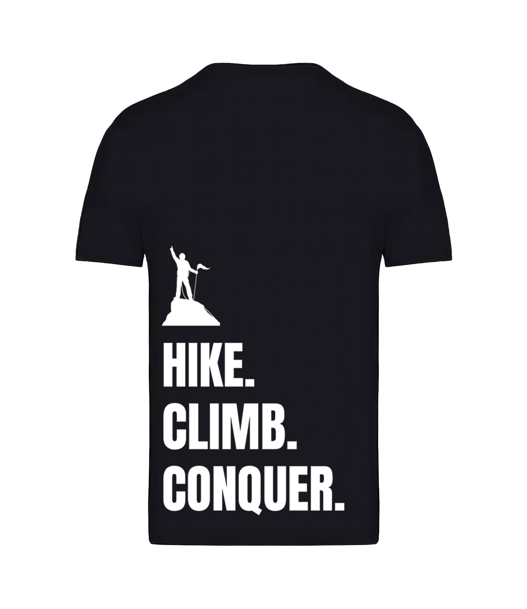 BLACK TEE  |  HIKE. CLIMB. CONQUER.  |  NEUTRAL