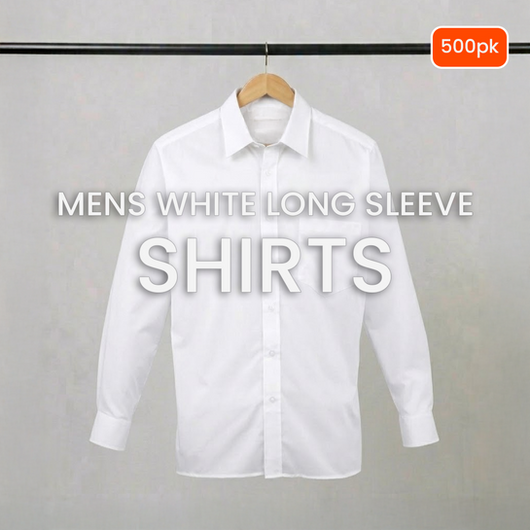 Unisex White Long Sleeve Shirts (500pk)