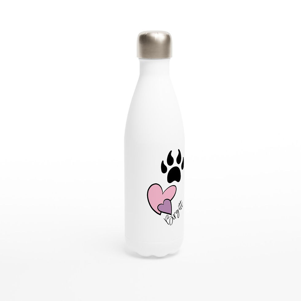 Miniaturbild: Personalisierbare Edelstahl-Wasserflasche weiß