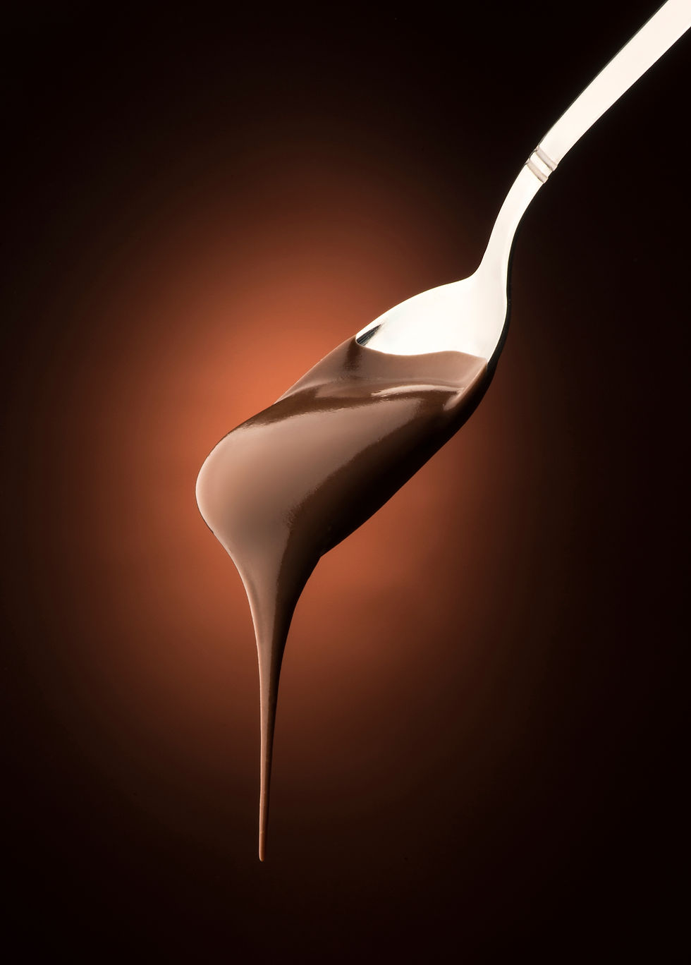 liquid chocolate spoon