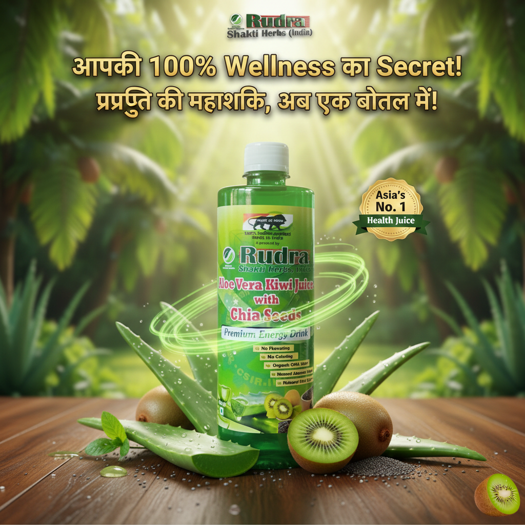 Rudra Shakti Aloe Vera Health Juice with Kiwi & Chia Seeds