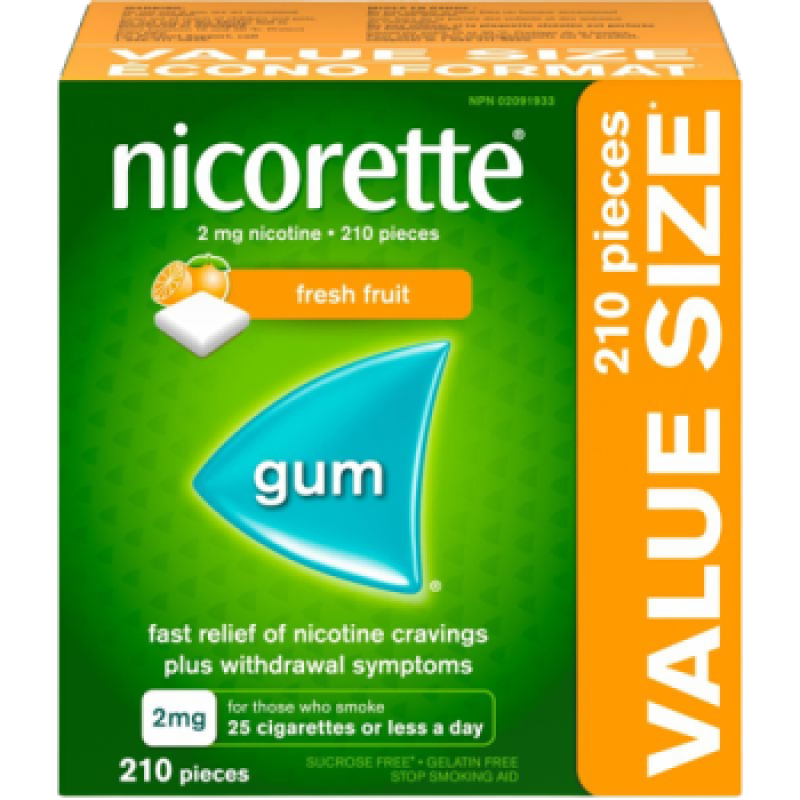 Clearance-NICORETTE GUM 2MG FRESH FRT 210 Asserted *Damage Box* Exp: 05/28