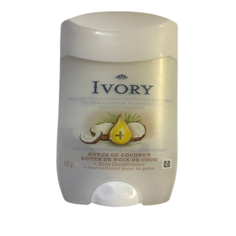 Ivory Aluminum Free Deodorant, Notes of Coconut, 24hr Gentle Deodorant- 68g.