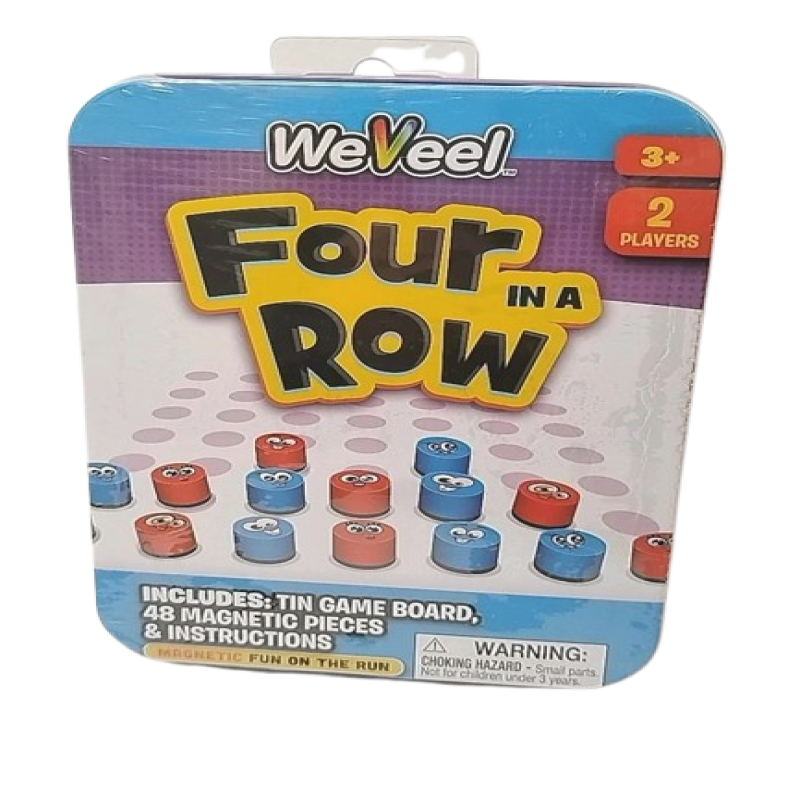 Four In A Row - Tin Game Board - 2 Player - Travel Size.