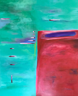 Heart Space - Turquoise and Red 2017